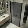 Душевая дверь в нишу MaybahGlass MGD-432-6 профиль черный, стекло графит матовый, 1980x800 фото 2