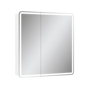 Зеркало-шкаф Equil Soldi szSOLDI80 с подсветкой и розеткой, белый софт, 80x80