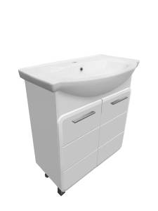 Тумба с раковиной Runo Эрика 75 00-00004914 белая