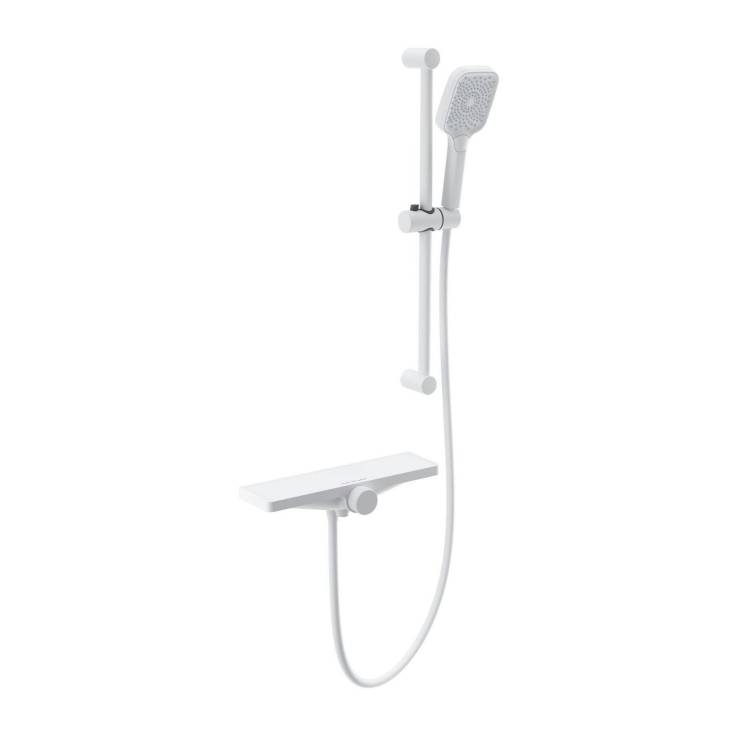 Смеситель для ванны Wonzon & Woghand WW-B2551-A-MW термостатический, с душевым гарнитуром, белый матовый