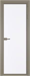 Межкомнатная дверь Profil Doors 1 AV цвет профиля Никель матовый, стекло безопасное 6 мм монохром белый просветленный 600x2000