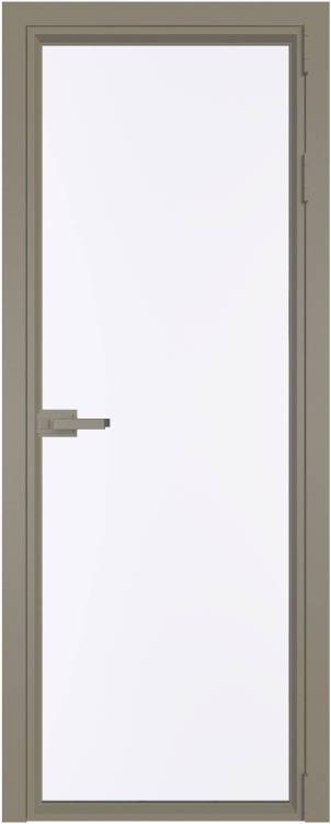 Межкомнатная дверь Profil Doors 1 AV цвет профиля Никель матовый, стекло безопасное 6 мм монохром белый просветленный 600x2000