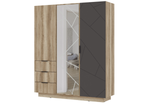 Шкаф Woodville Диамо ШК 01 546014 софт графит, дуб каньон
