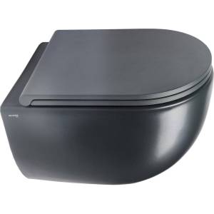 Унитаз подвесной Galassia Dream 7334NEMT безободковый, с крышкой-сиденьем микролифт, черный матовый