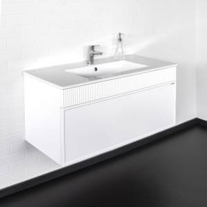 Тумба с раковиной Comforty Мадрид 100 00-00017864 подвесная, белая матовая