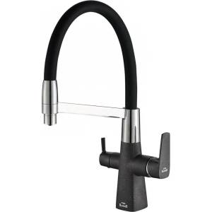 Смеситель для кухни Zorg Steel Hammer SH 818-6 Black Cr с гибким изливом
