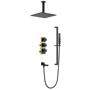 Душевая система Timo Selene SX-2239/03SM с термостатом, черный матовый