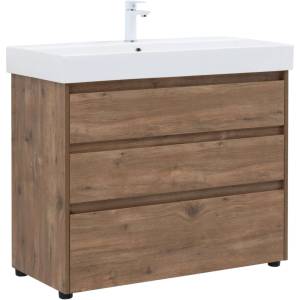 Тумба с раковиной Aquanet Nova Lite 00302480 100 дуб рустикальный, 3 ящика