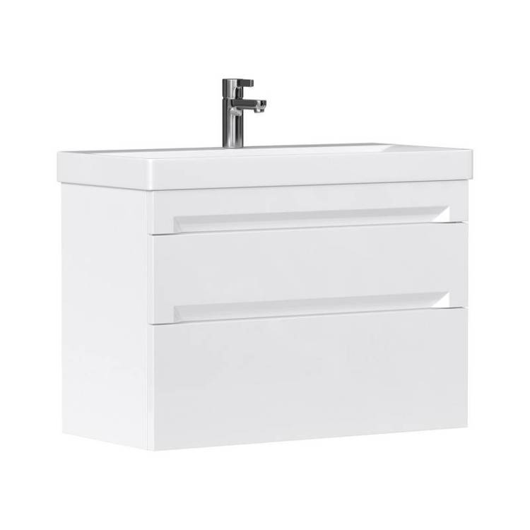 Тумба с раковиной Equil Corner 80 подвесная, белая