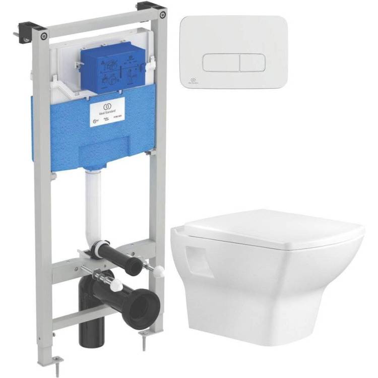 Комплект Унитаз подвесной Bien Dor DRKA050AMVP0W5000 + Инсталляция Ideal Standard ProSys 120P R027767 + Кнопка Oleas R0124AA хром