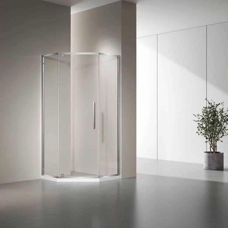 Душевой уголок Veconi Rovigo профиль хром, стекло прозрачное, 90x90x195