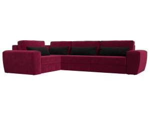 Диван угловой Лига Диванов Лига-008 Long 118738L бордовый, черный, левый