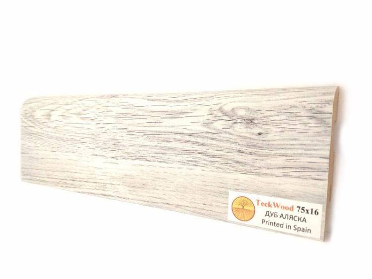 Плинтус МДФ TeckWood цветной Дуб Аляска (Oak Alaska) 2150х75х16