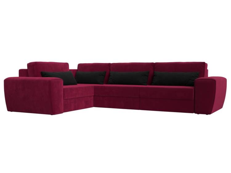 Диван угловой Лига Диванов Лига-008 Long 118738L бордовый, черный, левый