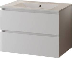 Тумба с раковиной Teymi Laina T60803 без столешницы, матовая белая с раковиной Ritta T51004 70 см