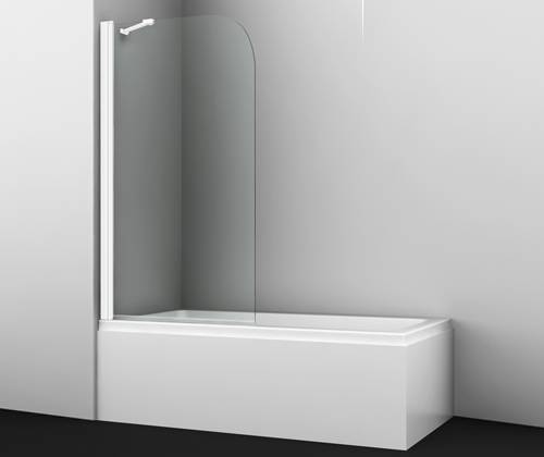 Шторка на ванну Wasserkraft Leine 35P01-80WHITE Fixed профиль белый, стекло прозрачное, 80x140