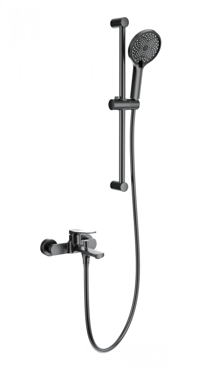 Смеситель для ванны Wonzon & Woghand WW-C2036-BGG с душевым гарнитуром, темный графит