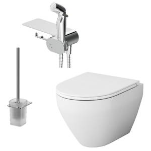 Комплект Am.Pm Spirit V2.0 CK70H1003W унитаз подвесной, с гигиеническим душем и ершиком