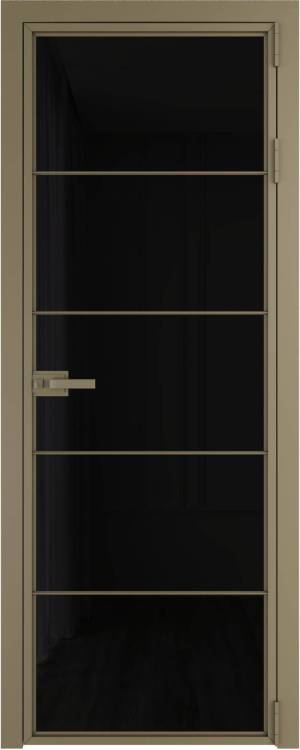 Межкомнатная дверь Profil Doors 5 AX цвет профиля Шампань, стекло безопасное 6 мм черный триплекс 700x2000