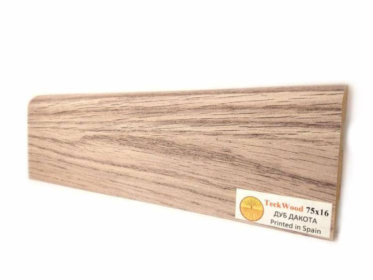 Плинтус МДФ TeckWood цветной Дуб Дакота 2150х75х16