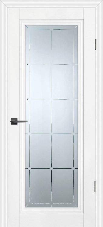 Межкомнатная дверь Profilo Porte экошпон PSC-35, остекленная, белый 900x2000