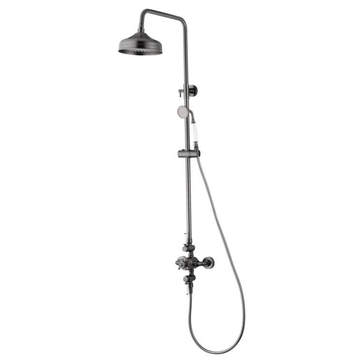 Душевая стойка Wonzon & Woghand WW-B3041-BGG темный графит, с термостатом