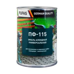 Эмаль Pufas ПФ-115 ГОСТ оранжевая 0.9 кг