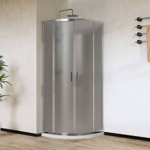 Душевой уголок Vincea City VSQ-5CT800MT 800x800, профиль хром, стекло текстурное