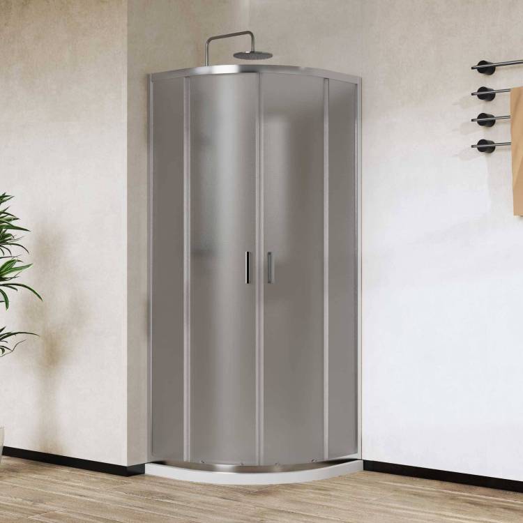 Душевой уголок Vincea City VSQ-5CT800MT 800x800, профиль хром, стекло текстурное