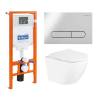 Комплект Унитаз подвесной BelBagno Uno BB3105CHR/SC + Инсталляция BB002-80 + Кнопка Prospero BB005-PR-CH