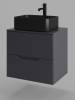 Тумба с раковиной Orange Line Li-60TugMDF+B02-460MB графит матовый, 60 см фото 2