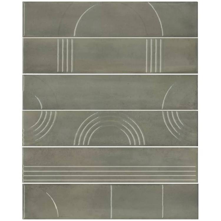 Панно Kerama Marazzi Мажорель KMP3STA003RN6X Зеленый Глянцевый 28.5x36