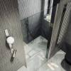 Душевая дверь в нишу MaybahGlass MGD-447-5 профиль хром матовый, стекло бесцветное, 80x198 фото 4