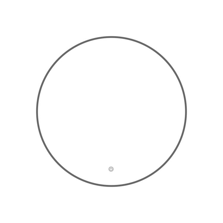 Зеркало Fixsen FX-1070F с LED подсветкой, графит, 70x70 см