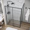Душевой уголок Grossman Galaxy 120.K33.01.1110.21.02 профиль черный матовый, стекло шиншилла, 110x100x195 фото 4