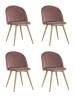 Набор из 4 стульев Stool Group Лион DC-69030A HLR-44 X4 с ромбами розовый