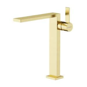 Смеситель для раковины Sancos Linn SC9020BG высокий, брашированное золото