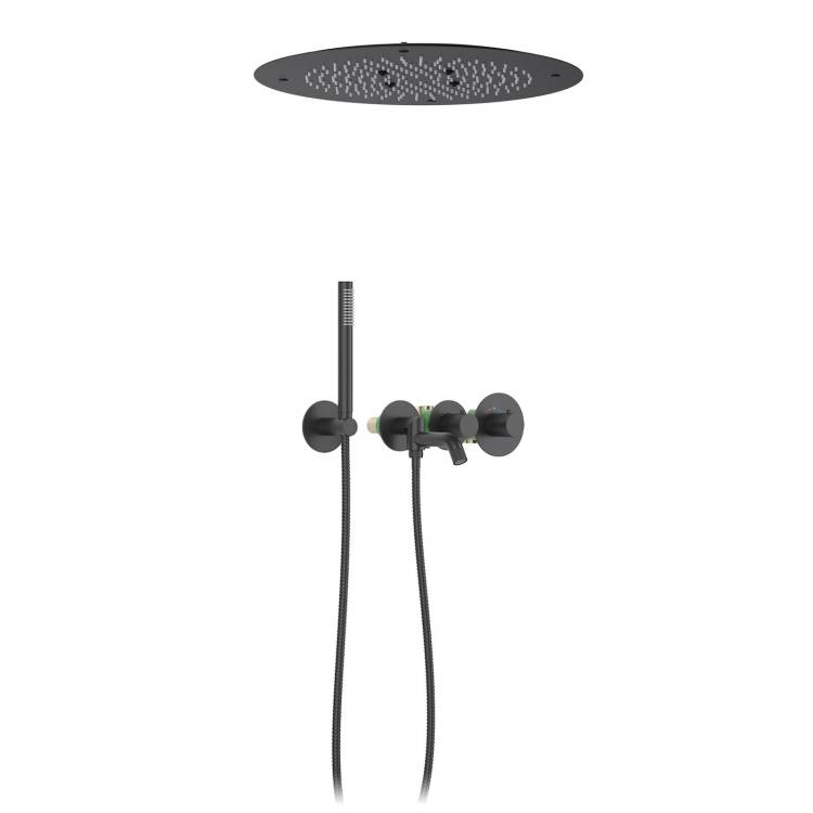 Душевая система Timo Saona SX-2358/03SM с термостатом, черный матовый
