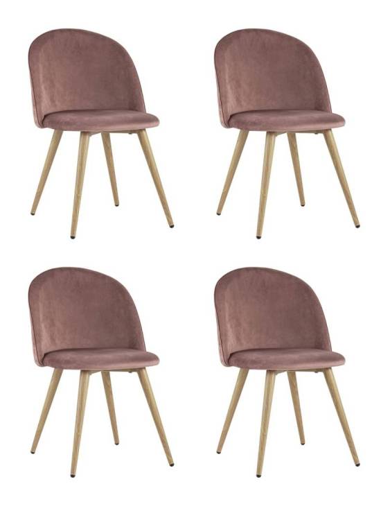 Набор из 4 стульев Stool Group Лион DC-69030A HLR-44 X4 с ромбами розовый