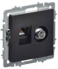 ТВ-розетка+Ethernet RJ45 IEK Brite BR-AK20-1-K02 черный