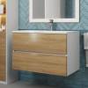Тумба с раковиной Uperwood Barsa подвесная, белая, дуб сонома, 80 см фото 3