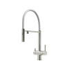 Смеситель для кухни Sancos Imola (Имола) SC4010BNwh с подключением к фильтру для воды, брашированный никель с белым изливом