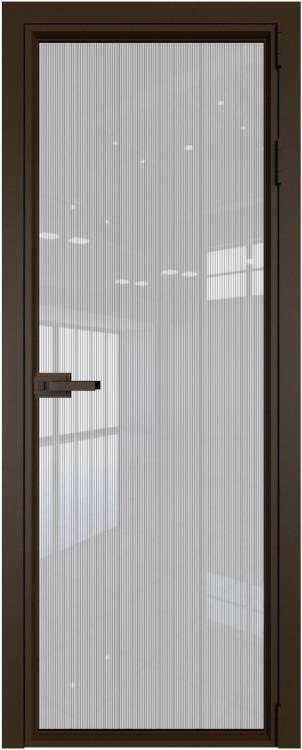 Межкомнатная дверь Profil Doors 1 AV цвет профиля Деорэ, стекло безопасное 6 мм страйп 800x2000