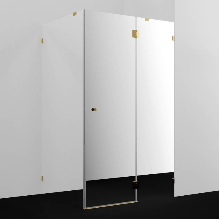 Душевой уголок Wasserkraft Ems 76H07R-MR профиль глянцевое золото, стекло зеркальное, 120x90x200