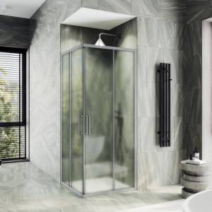 Душевой уголок MaybahGlass MGY-1327-5 профиль хром матовый, стекло сатин, 90x90x195
