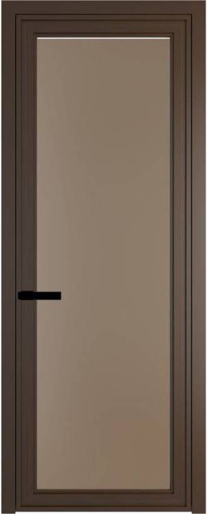 Межкомнатная дверь Profil Doors 1 AGP цвет профиля Деорэ, стекло безопасное 6 мм монохром капучино 800x2000