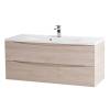 Тумба с раковиной Belbagno Marino MARINO-1100-2C-SO-RG-P 110x45x50 Rovere Grigio подвесная с двумя выкатными ящиками фото 2