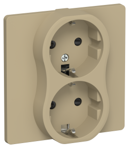 Розетка 2-местная с заземлением и шторками IEK Flite FI-R24C-16-K59 хаки
