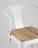 Набор из 4 стульев Stool Group Tolix Arm Wood YD-H440AR-W LG-02 X4 белый глянцевый, светлое дерево фото 7