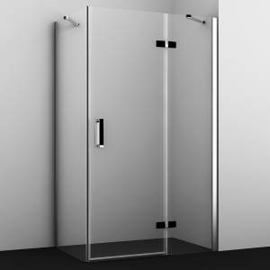 Душевой уголок Wasserkraft Aller 10H06RBLACK профиль хром, черный, стекло прозрачное, 120x80x200